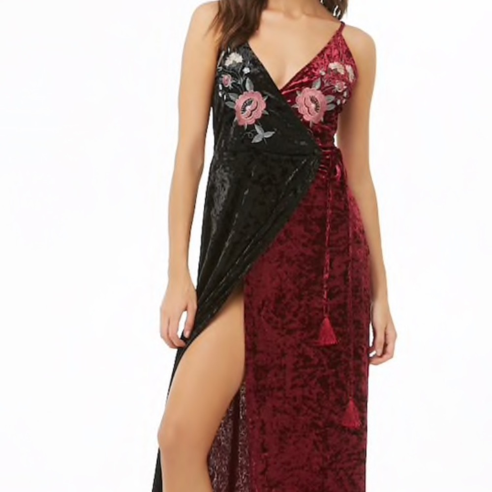 NWT maxi velvet wrap dress